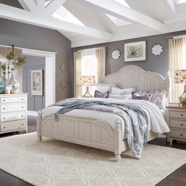 Farmhouse Reimagined Queen Poster Bed, Dresser & Mirror, Night Stand - 652-BR-QPSDMN
