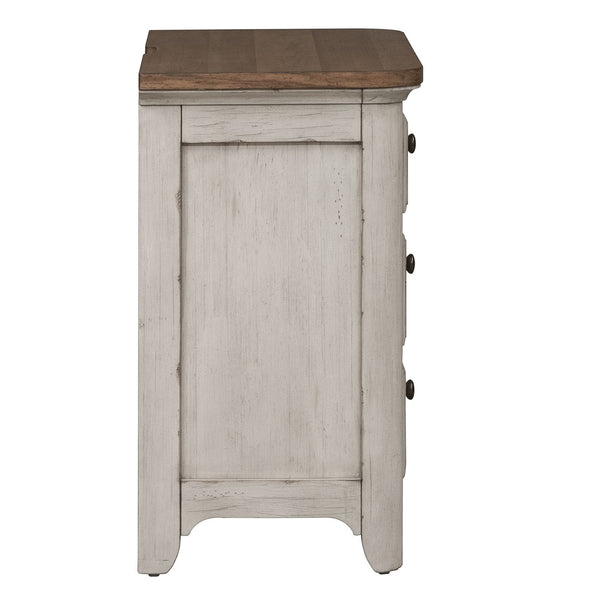 Farmhouse Reimagined 3 Drawer Night Stand w/ Charging Station - 652-BR61