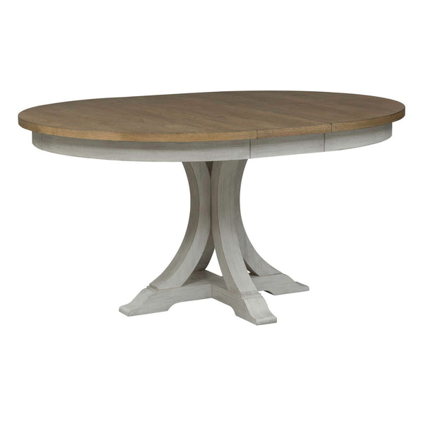 Farmhouse Reimagined Opt 5 Piece Pedestal Table Set - 652-DR-O5PDS