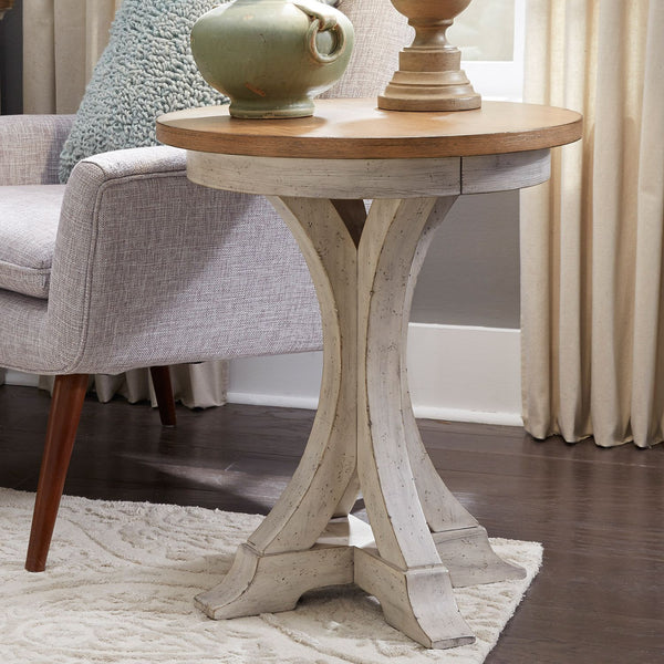 Farmhouse Reimagined Round Chair Side Table - 652-OT1021