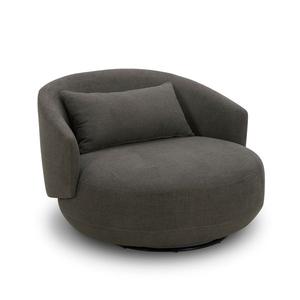 Haley Uph Swivel Cuddler Chair - Charcoal - 708-ACH15-GY