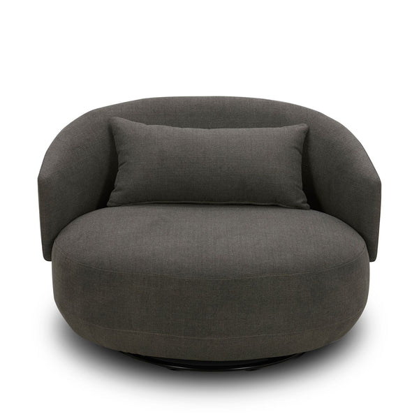 Haley Uph Swivel Cuddler Chair - Charcoal - 708-ACH15-GY