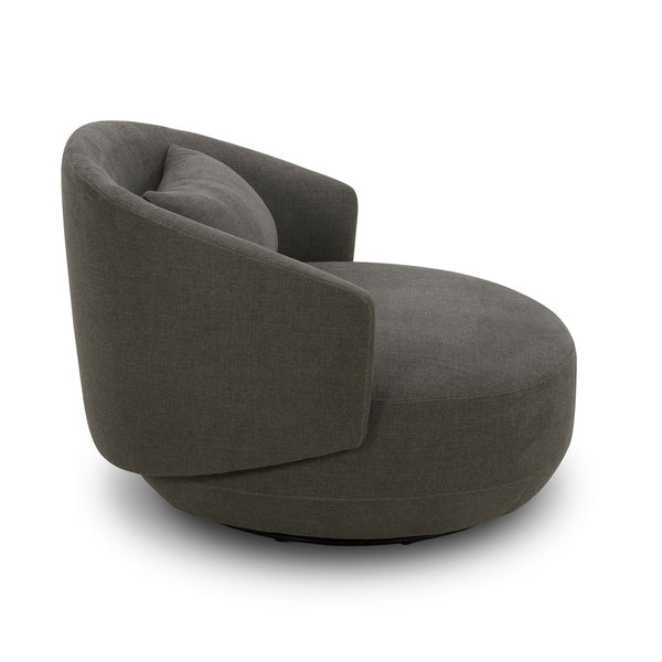 Haley Uph Swivel Cuddler Chair - Charcoal - 708-ACH15-GY