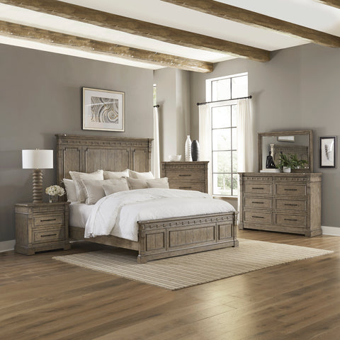 Town & Country 711-BR-KPBDMCN King Panel Bed, Dresser & Mirror, Chest, NS