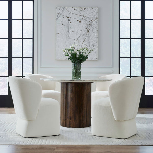 Accent Dining Chair w/ Casters - Ivory - 730-ADC90-IV