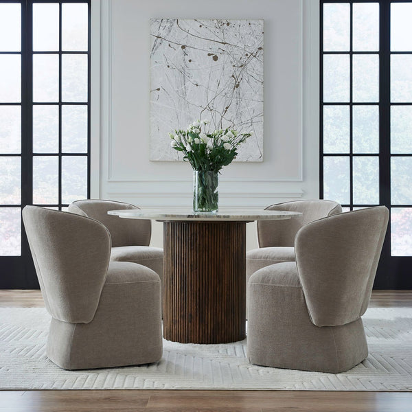 Accent Dining Chair w/ Casters - Truffle - 730-ADC90-TR