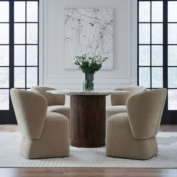 Accent Dining Chair w/ Casters - Wicker - 730-ADC90-WK