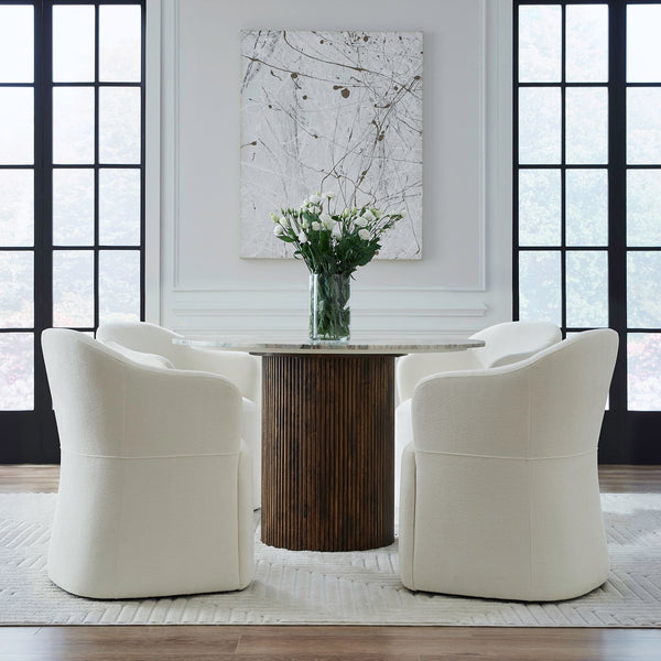 Accent Dining Chair w/ Casters - Ivory - 731-ADC90-IV