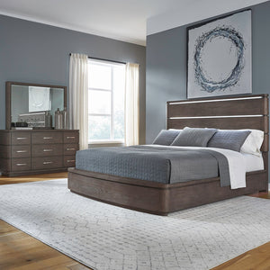 Cascade Falls Queen Panel Bed, Dresser & Mirror