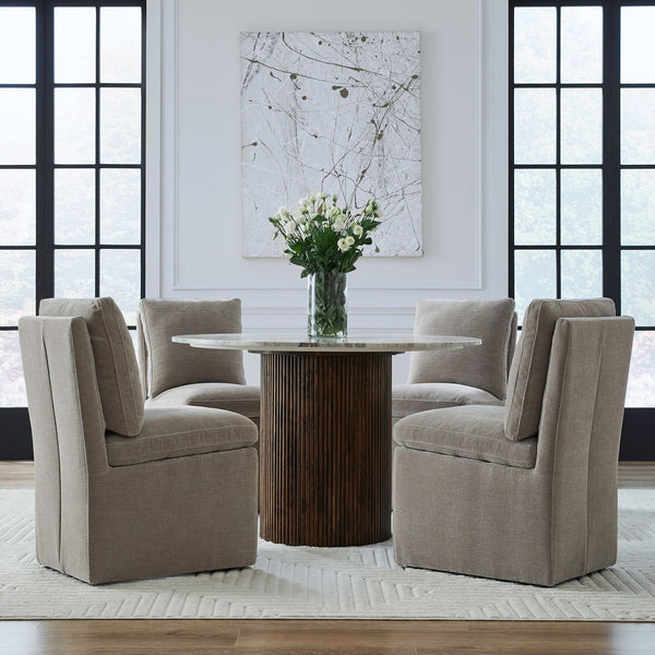 Accent Dining Chair w/ Casters - Truffle - 733-ADC90-TR
