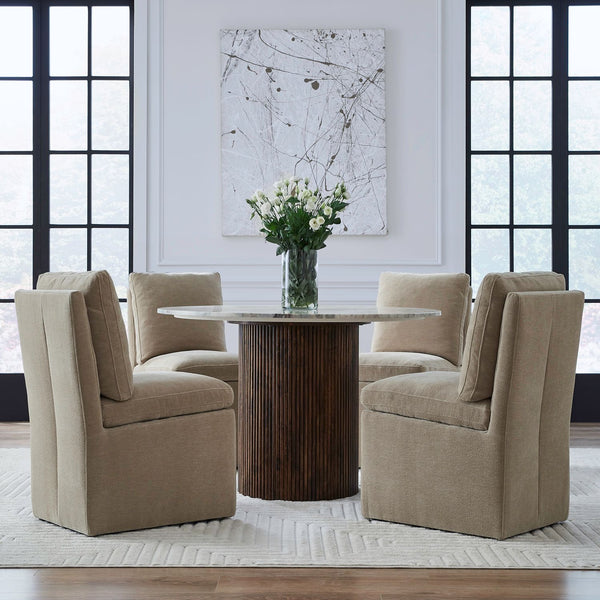 Accent Dining Chair w/ Casters - Wicker - 733-ADC90-WK