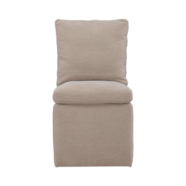 Accent Dining Chair w/ Casters - Wicker - 733-ADC90-WK