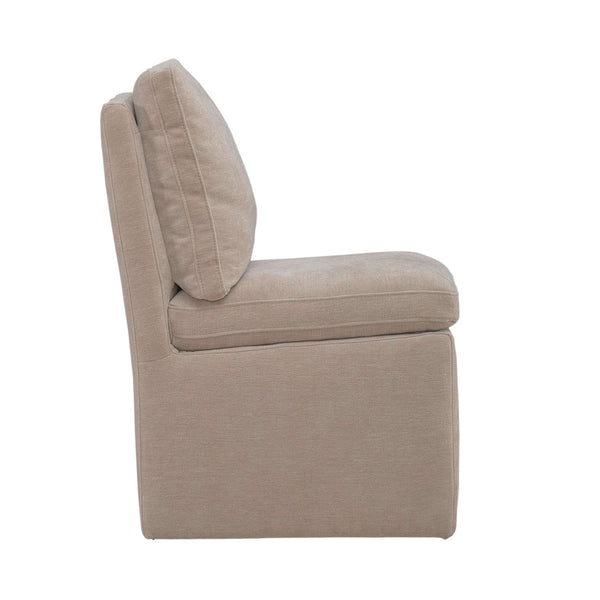 Accent Dining Chair w/ Casters - Wicker - 733-ADC90-WK