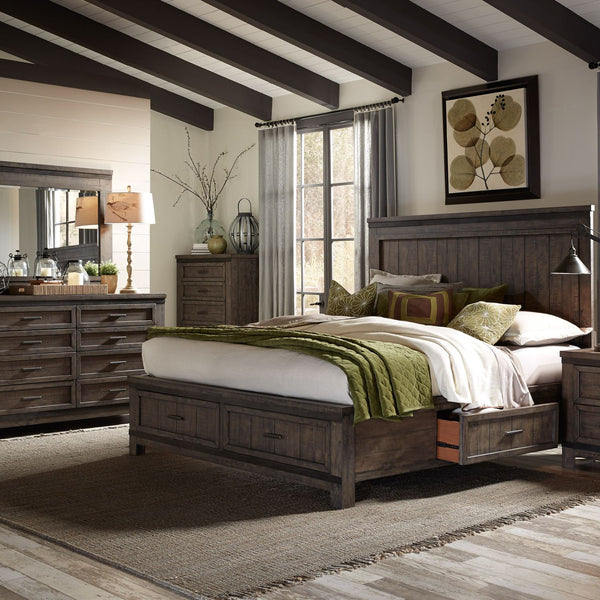 Thornwood Hills King Two Sided Storage Bed, Dresser & Mirror - 759-BR-K2SDM