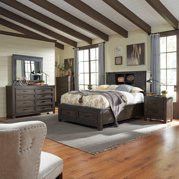 Thornwood Hills King Bookcase Bed, Dresser & Mirror, Chest, Night Stand - 759-BR-KBBDMCN