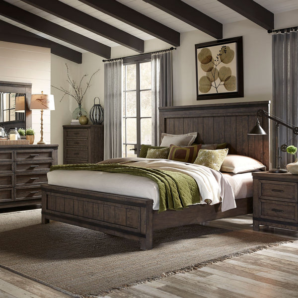 Thornwood Hills King Panel Bed, Dresser & Mirror, Night Stand - 759-BR-KPBDMN