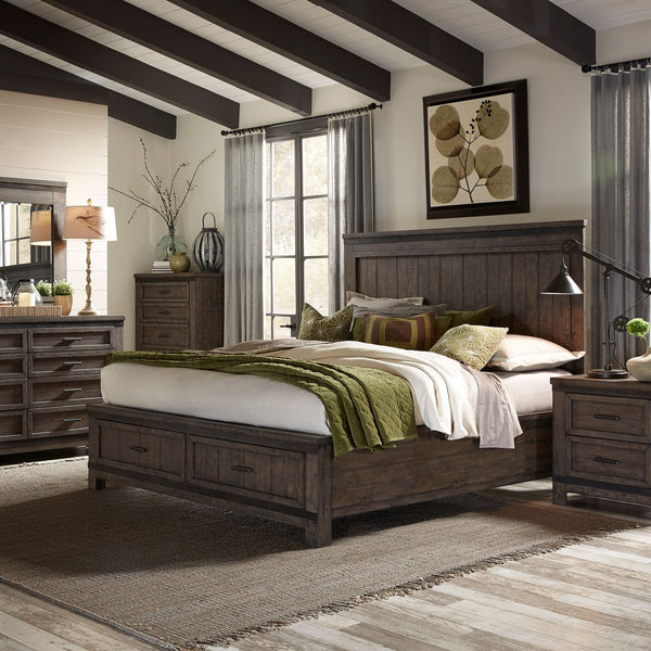 Thornwood Hills Queen Two Sided Storage Bed, Dresser & Mirror, Night Stand - 759-BR-Q2SDMN
