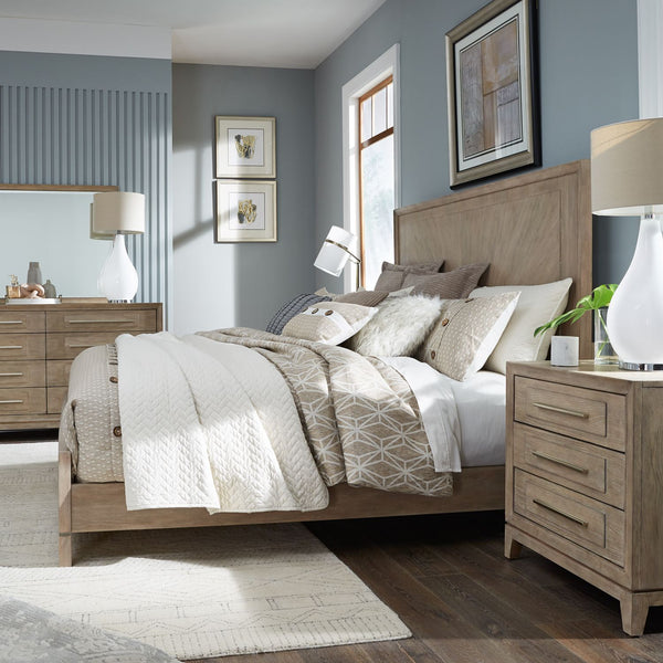Brentwood King Panel Bed, Dresser & Mirror, Night Stand - 789-BR-KPBDMN