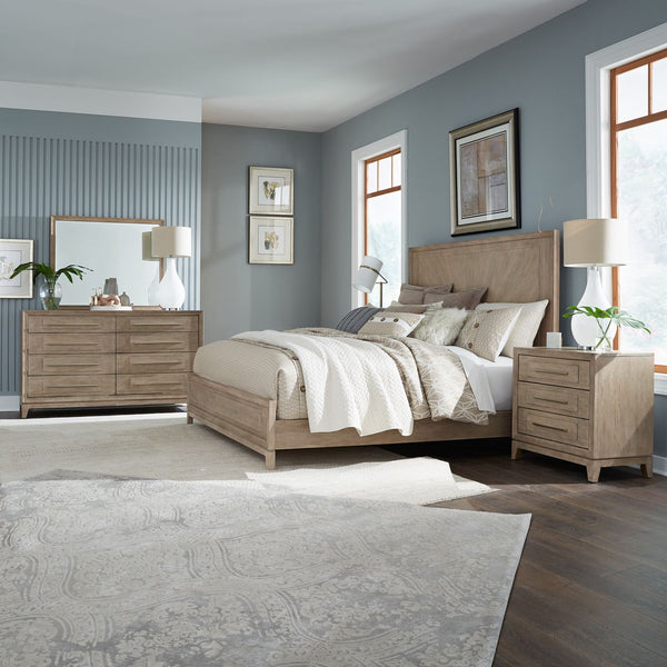 Brentwood Queen Panel Bed, Dresser & Mirror, Night Stand - 789-BR-QPBDMN