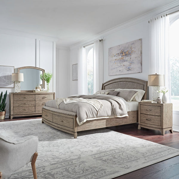 Avalon Queen Panel Storage Bed, Dresser & Mirror, NS - 805-BR-QPBSDMN