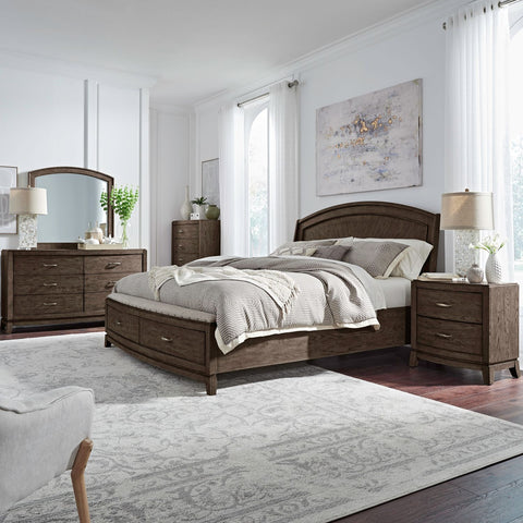 Avalon King Panel Storage Bed, Dresser & Mirror, Chest, NS
