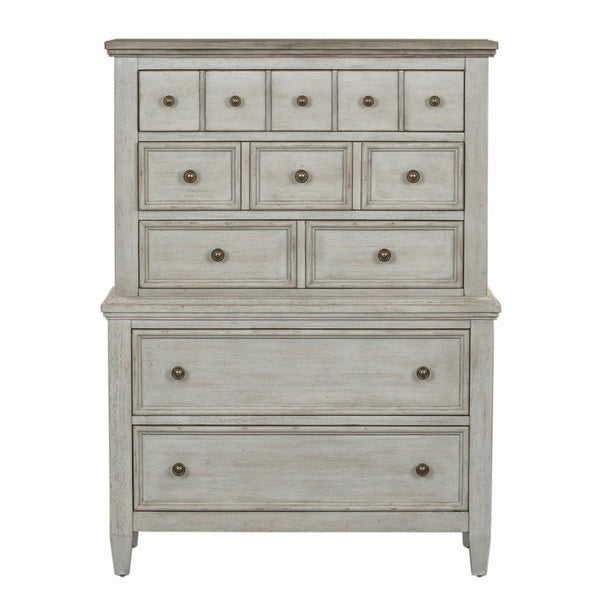 Heartland King Opt California Panel Bed, Dresser & Mirror, Chest - 824-BR-OCPBDMC