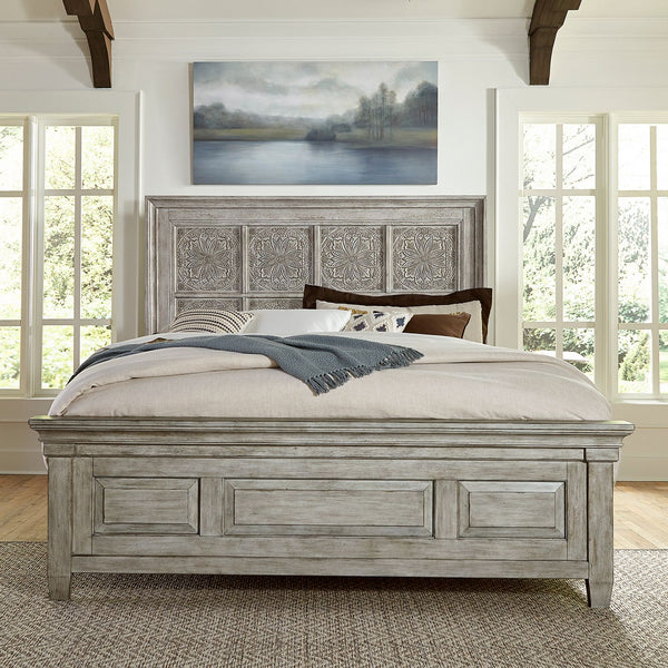 Heartland King Opt California Panel Bed, Dresser & Mirror, Night Stand - 824-BR-OCPBDMN