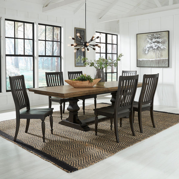 Harvest Home 7 Piece Trestle Table Set - 879-DR-7TRS