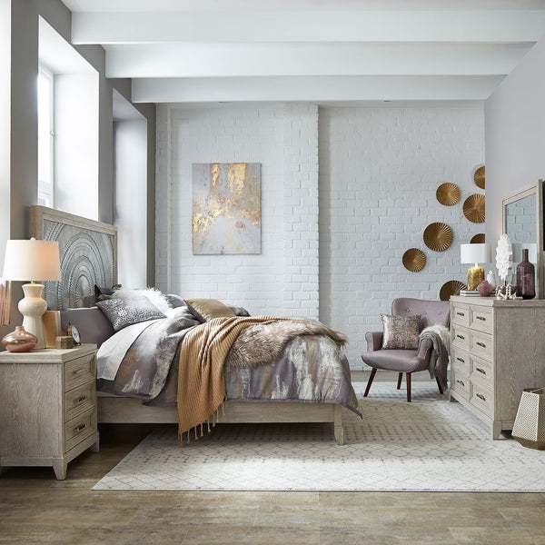 Belmar King California Panel Bed, Dresser & Mirror, Night Stand