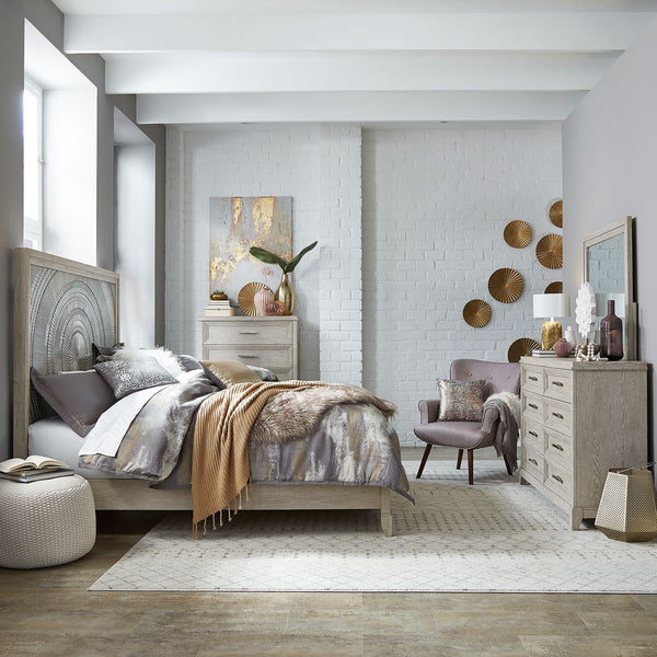 Belmar King Panel Bed, Dresser & Mirror, Chest