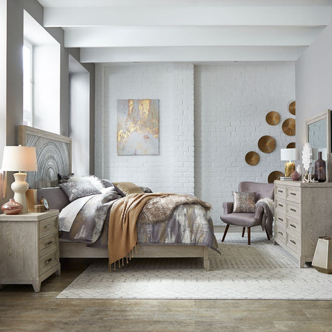 Belmar King Panel Bed, Dresser & Mirror, Night Stand