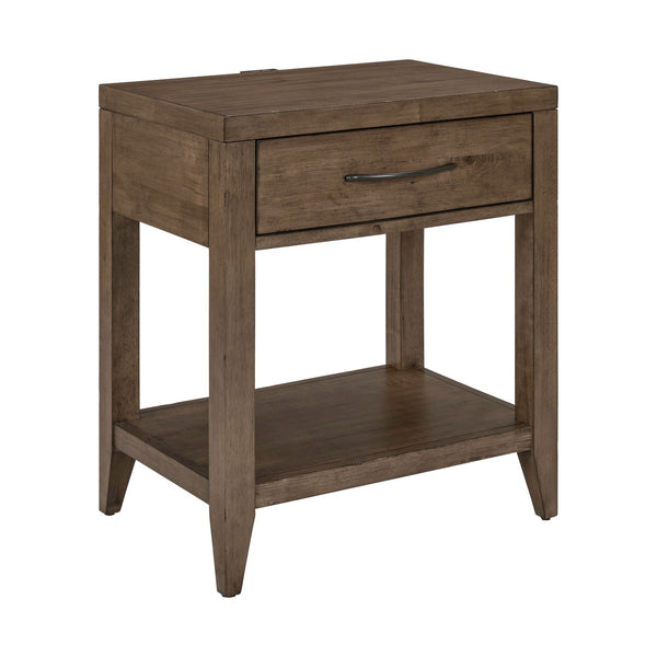 Shaker Lakes Open Nightstand w/ Charging Station