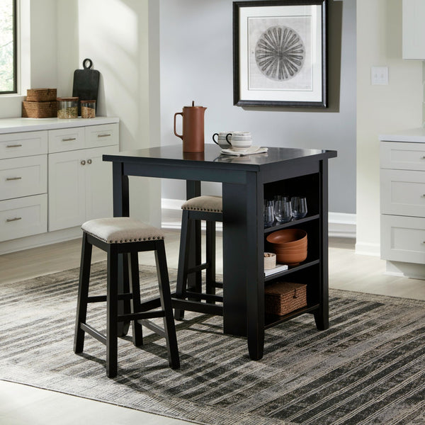 Brook Creek 3 Piece Counter Set - Black - 942B-CD-3CTS