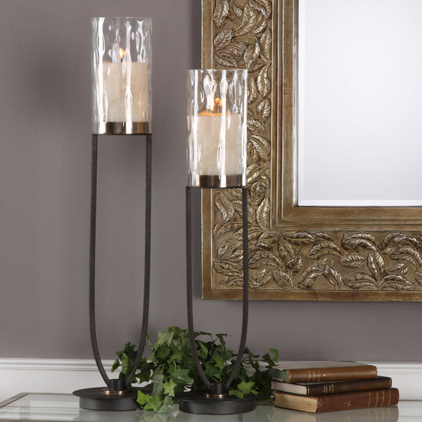 Uttermost Durga Iron Work Candleholders Set/2
