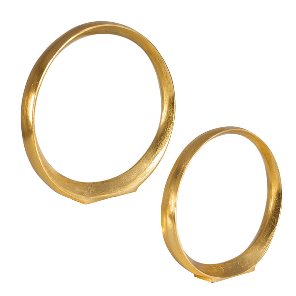 Uttermost Jimena Gold Ring Sculptures Set/2
