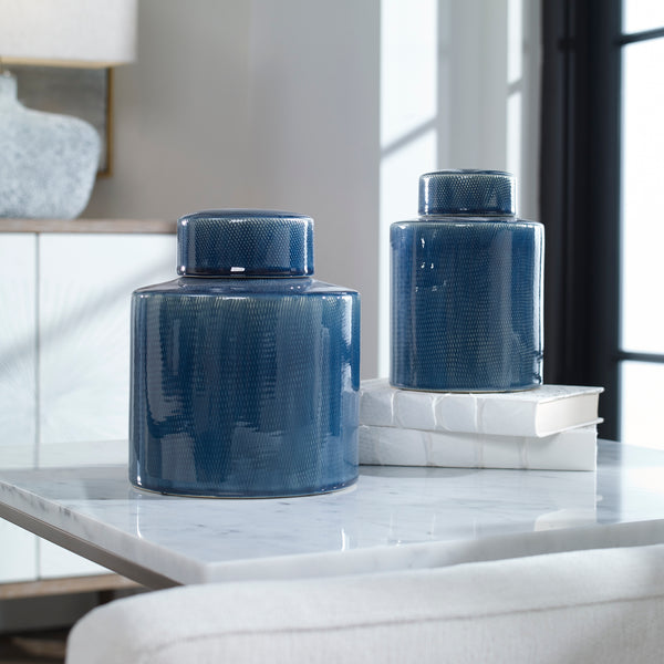 Uttermost Saniya Blue Containers, S/2