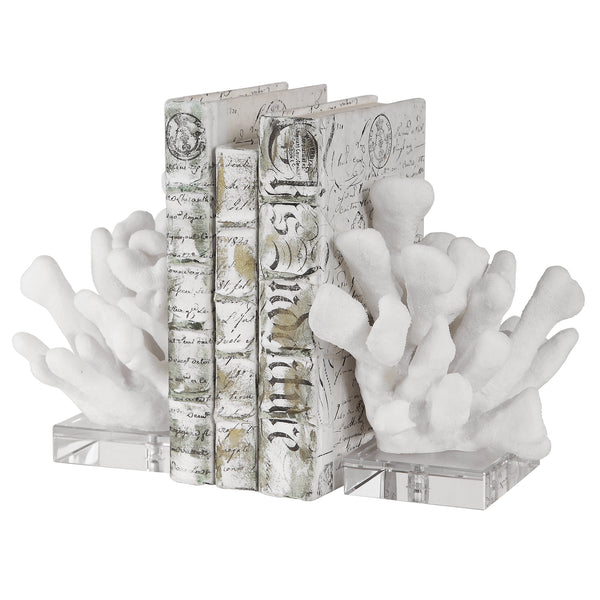 Uttermost Charbel White Bookends, Set/2