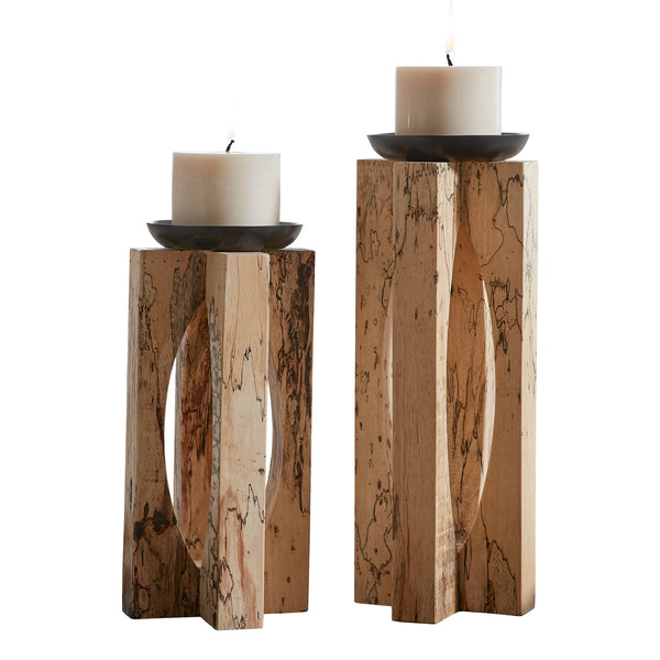 Uttermost Ilva Wood Candleholders Set/2