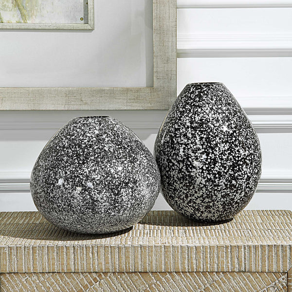 Uttermost Cosmic Black & White Vases Set/2