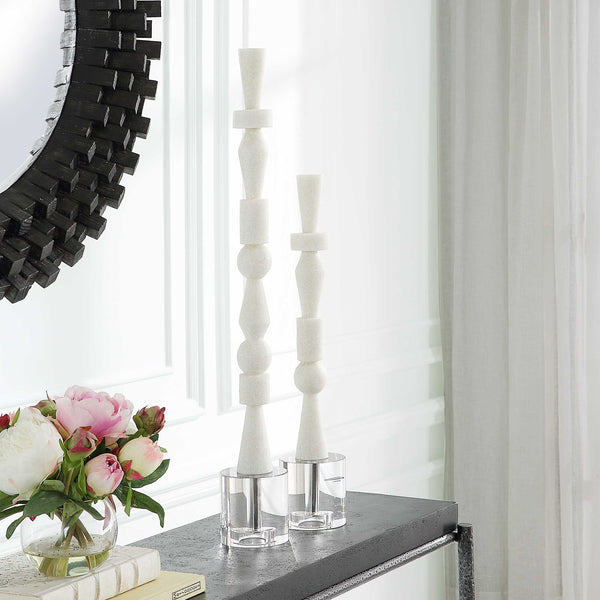 Uttermost Norte White Stone Sculptures Set/2