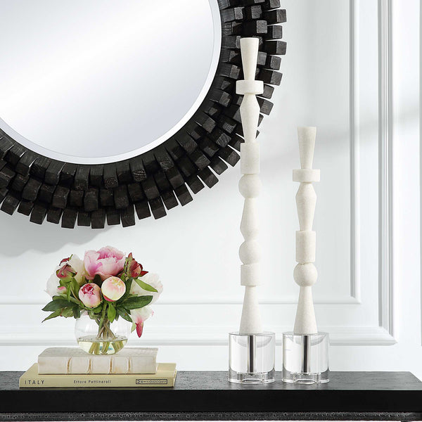 Uttermost Norte White Stone Sculptures Set/2