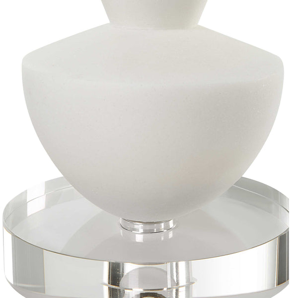 Uttermost Lido White Stone Candleholders Set/2