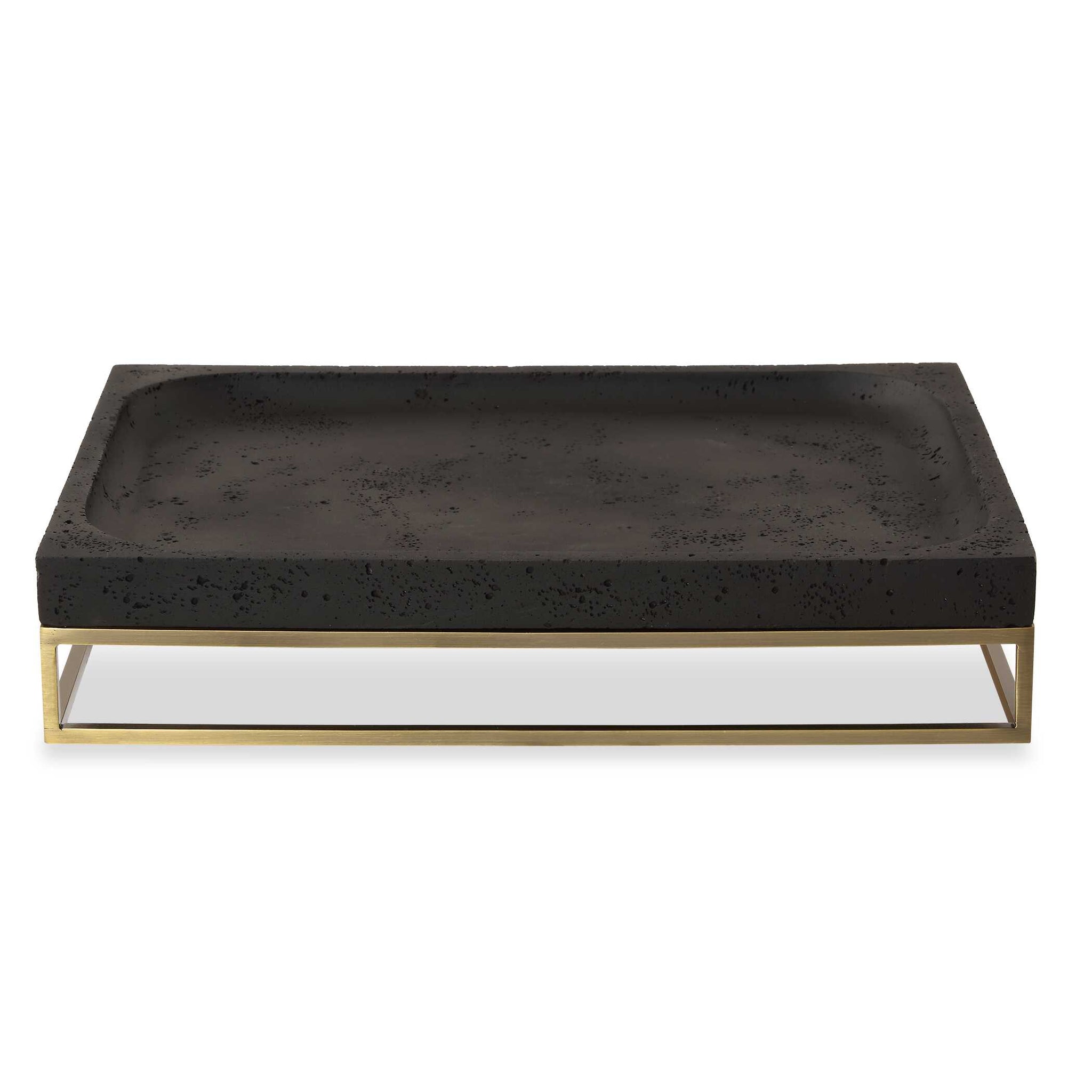 Uttermost Shadowstone Cast Black Tray