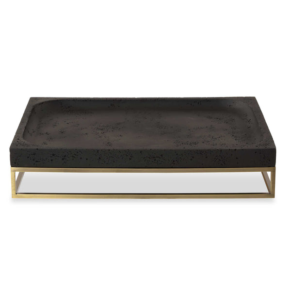 Uttermost Shadowstone Cast Black Tray