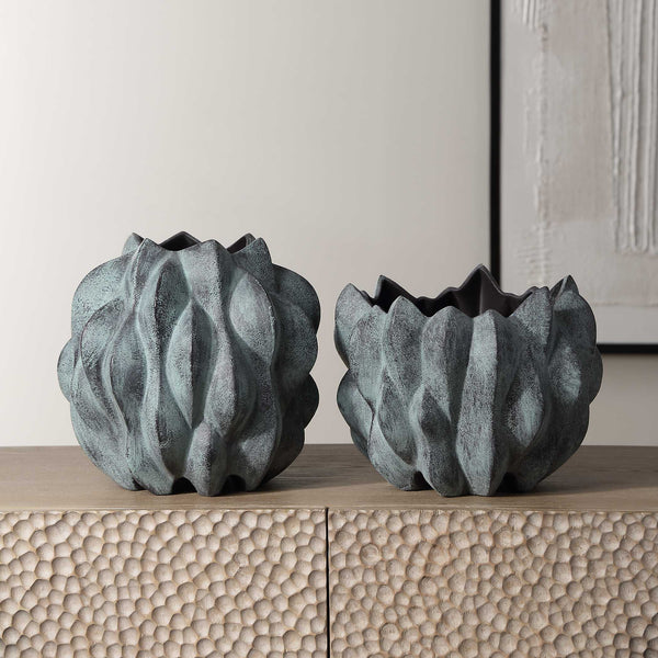 Uttermost Verdant Bronze Vases Set/2