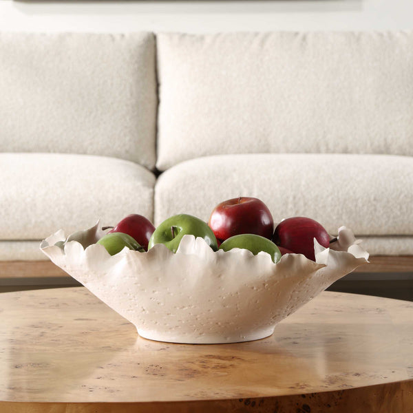 Uttermost Blossom Short Off-white Bowl
