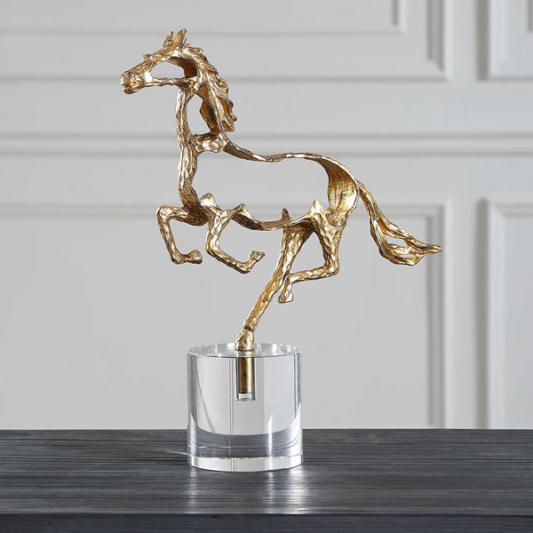 Uttermost Gallop Gold Sculpture