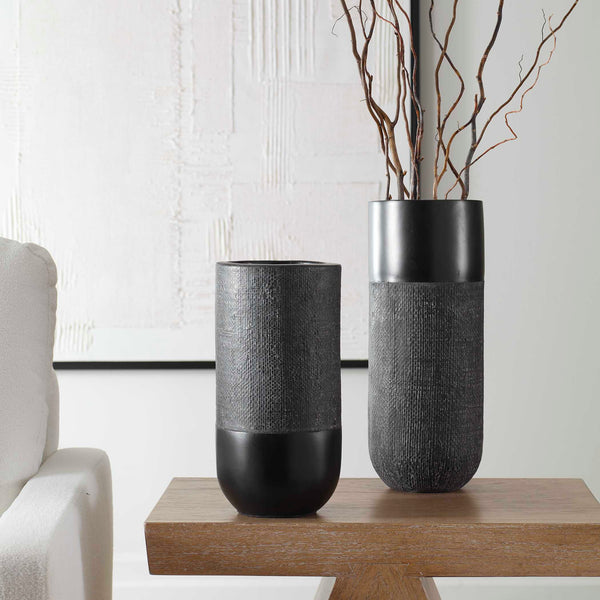 Uttermost Woven Shadow Vases Set/2