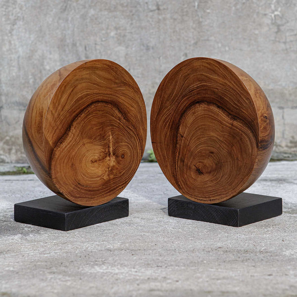 Uttermost Teak And Noir Bookends Set/2