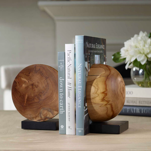 Uttermost Teak And Noir Bookends Set/2